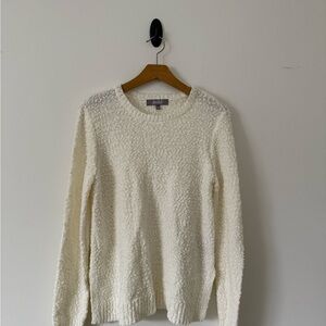 Marled Textured Cream Sweater